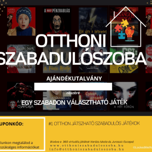 Szabadon Választható játék Ajándékutalvány (kivéve a 360 virtuális játék és Bűnügyi Akták, 12 nap nyomozás, Squid Game játék, A nagy pénzrablás))